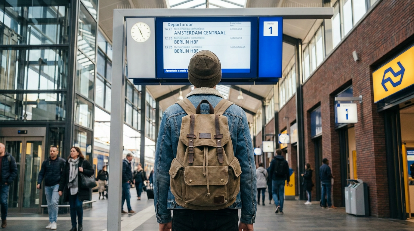 Jonge reiziger met rugzak, symbolisch voor een tussenjaar
